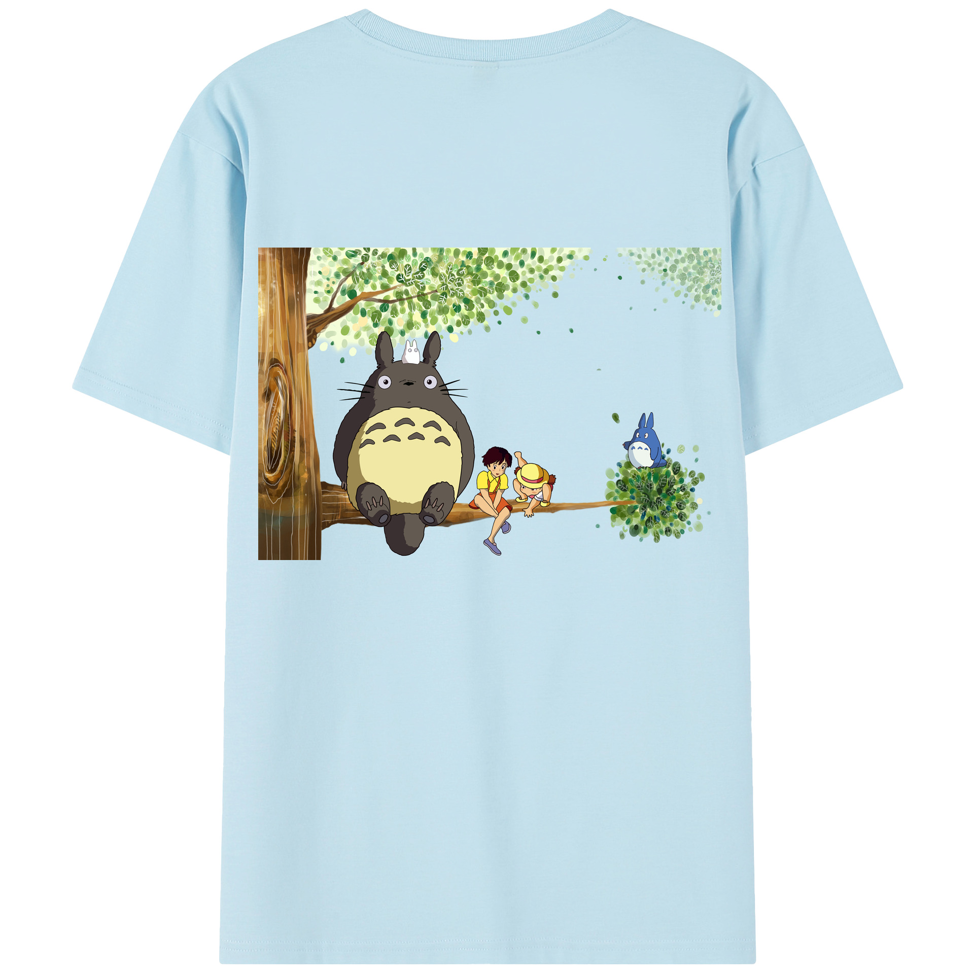 （画像用） となりのトトロ 草壁メイ 草壁サツキ My Neighbor Totoro Satsuki Kusakabe Mei Kusakabe 綿100％半袖Tシャツ（背面プリント）